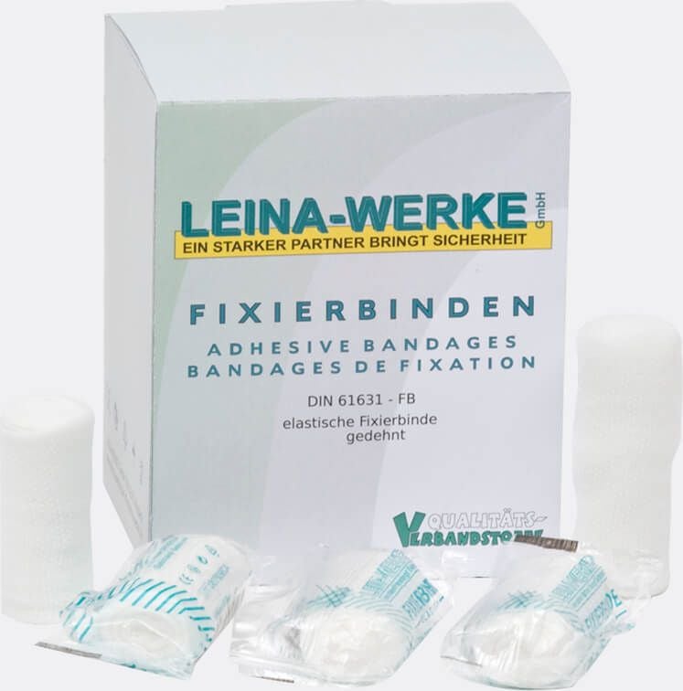 Erste Hilfe Fixierbinden Leina-Werke 60052, 4m x 8cm, elastisch, weiß