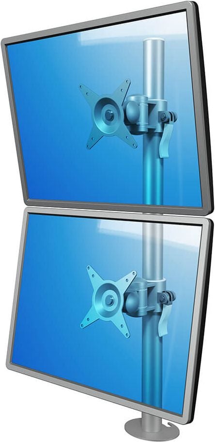 Monitorhalter Dataflex Viewmate Monitorarm 52.672, 2 Arme, Tragfähigkeit bis zu 15 kg pro Arm,
höhenverstellbar, Klemmhalterung und
Kabellochhalterung, silber, silber