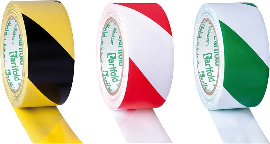 Sicherheitsmarkierungsband tarifold 197732, 50mm x 33m, 0,15mm stark (150my), PVC, rot/weiß