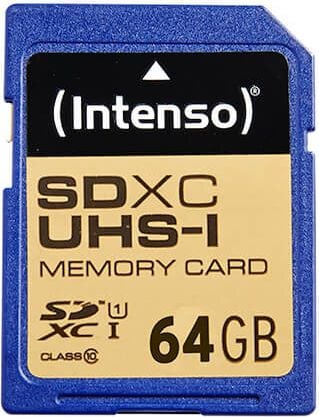 SDXC-Speicherkarten Intenso UHS-I Premium 3421490, Class 10/U1, 64GB