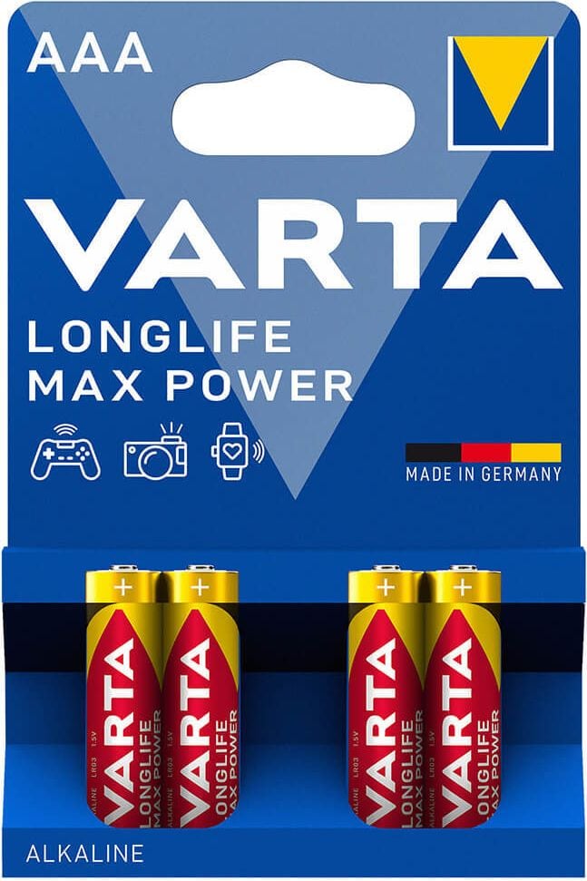 Batterien Varta Longlife Max Power Micro (AAA), 1,5 V, Pack 4 Stück