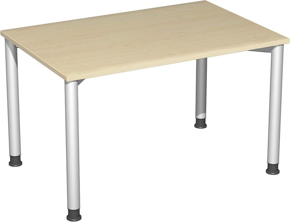 Schreibtisch Geramöbel 4 Fuß Flex S-555102, 120x80cm (BxT), 68-80cm Höhe, rechteckig,
4-Fuß silber, ahorn
