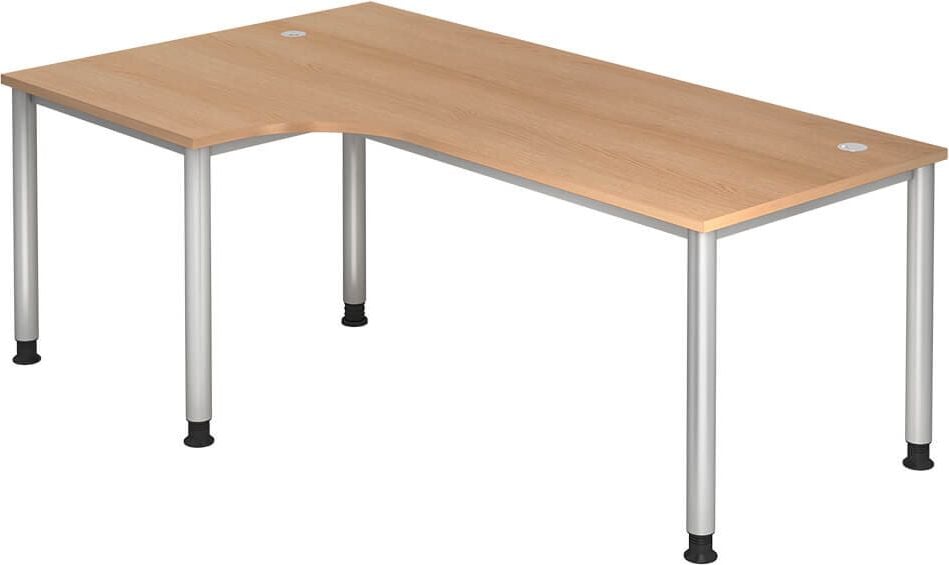 Winkelschreibtisch Hammerbacher HS82, 200x120cm (BxT), 68,5-81cm Höhe, 90 Grad
Winkel, 4-Fuß, eiche