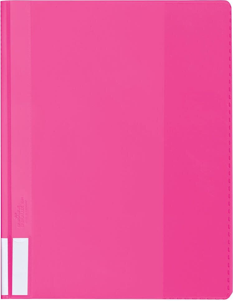 Schnellhefter Durable DURALUX A4 Überbreite 2681, rosa, Hartfolie, transparenter Vorderdeckel, Innentasche, Pack 25 Stück, gelb