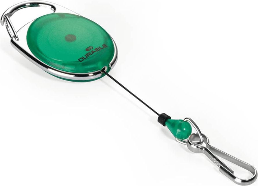 Ausweiskartenhalter Durable JoJo Style 8327, oval, Federhaken, grün