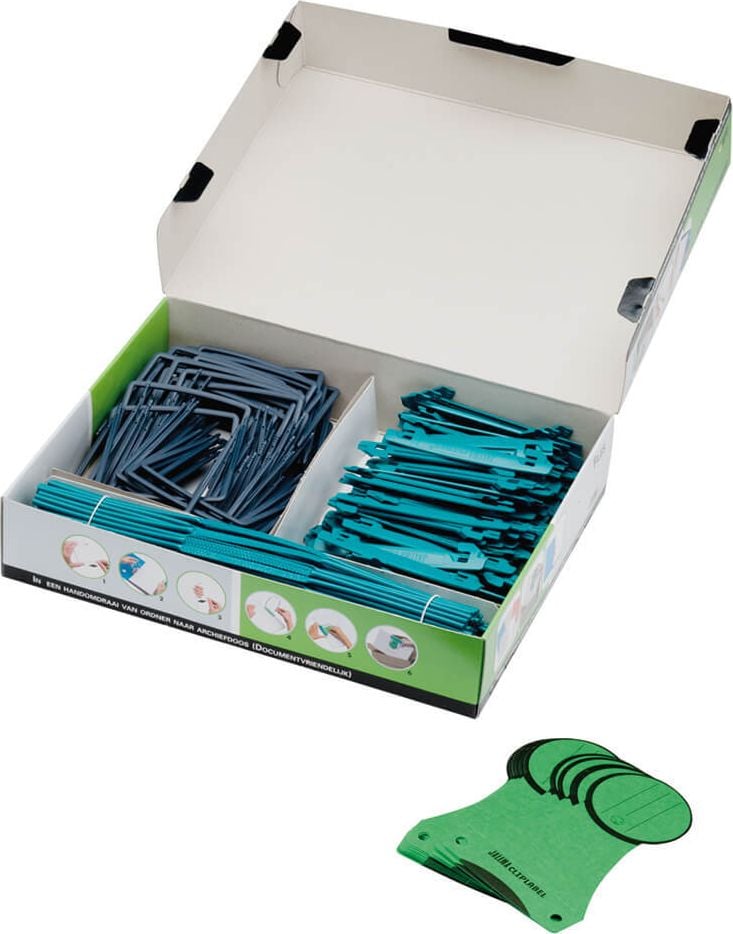 Archivset Jalema Clipex 5721000, 100 Clip, 100 Cliplabel, 8 File-Lifter