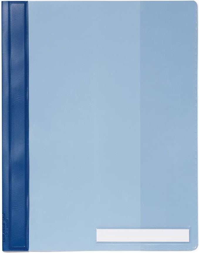 Schnellhefter Durable A4 Überbreite 2510, Hartfolie, transparenter Vorderdeckel,
Innentasche, blau