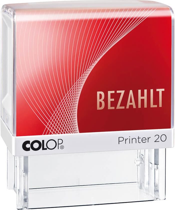 Textstempel Colop Printer 20, Text: BEZAHLT, Abdruck: 38x14mm