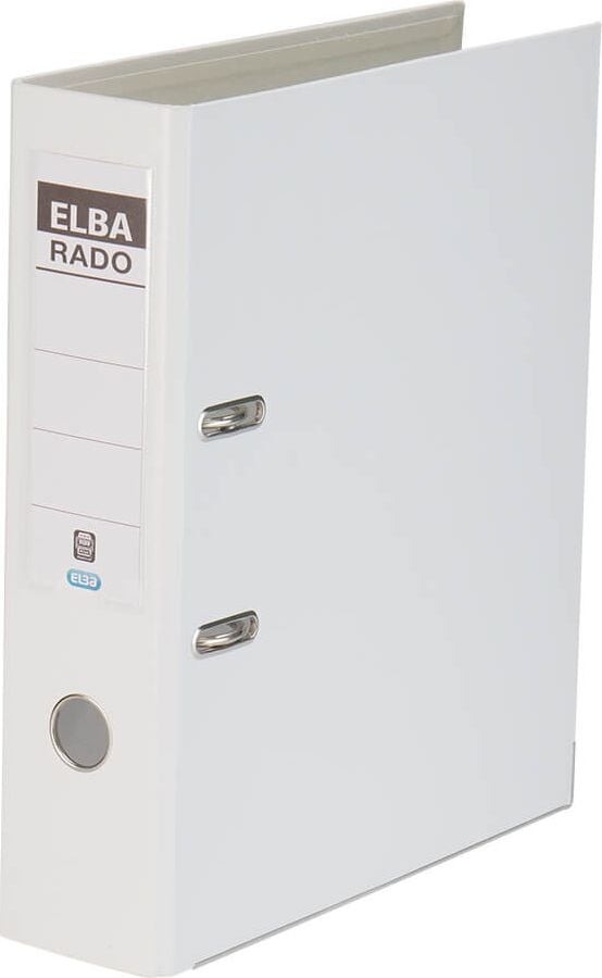 Ordner A4 Elba rado plast 10497, 80mm, PVC, A4, 8cm Rücken, Kunststoff-Folie, weiß