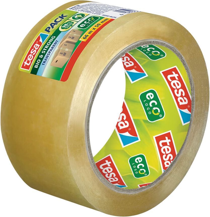 Packband Tesa Bio & Strong ecoLogo 58296-00000-00, 50mm x 66m, transparent, unbedruckt