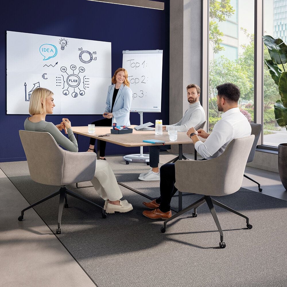 Whiteboard Franken Infinity SCM6103, 90x120cm, lackiert, rahmenlos, trocken
abwischbar