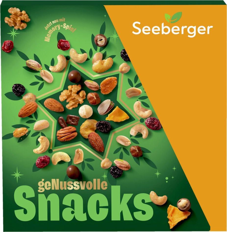 Adventskalender Seeberger 6248420, 645g, gefüllt mit geNussvollen Snacks