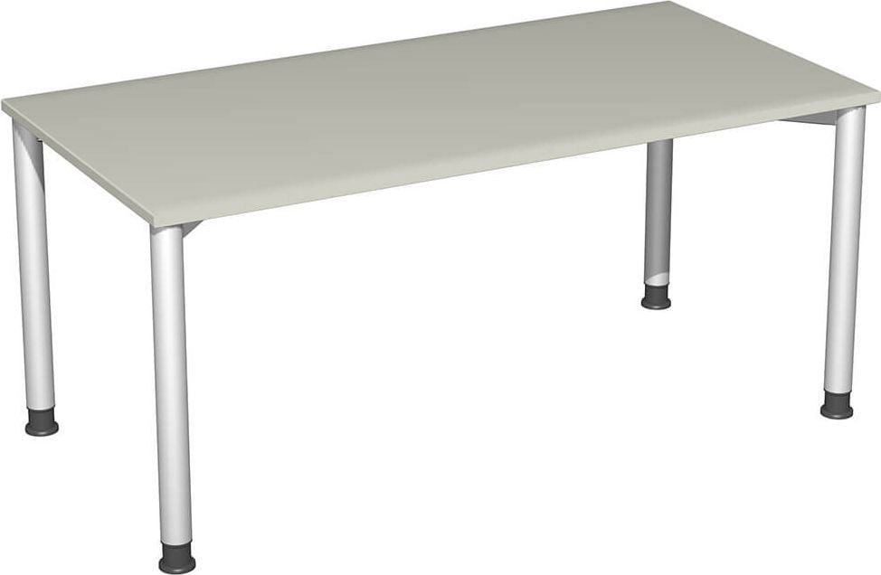 Schreibtisch Geramöbel 4 Fuß Flex S-555103, 160x80cm (BxT), 68-80cm Höhe, rechteckig,
4-Fuß silber, hellgrau