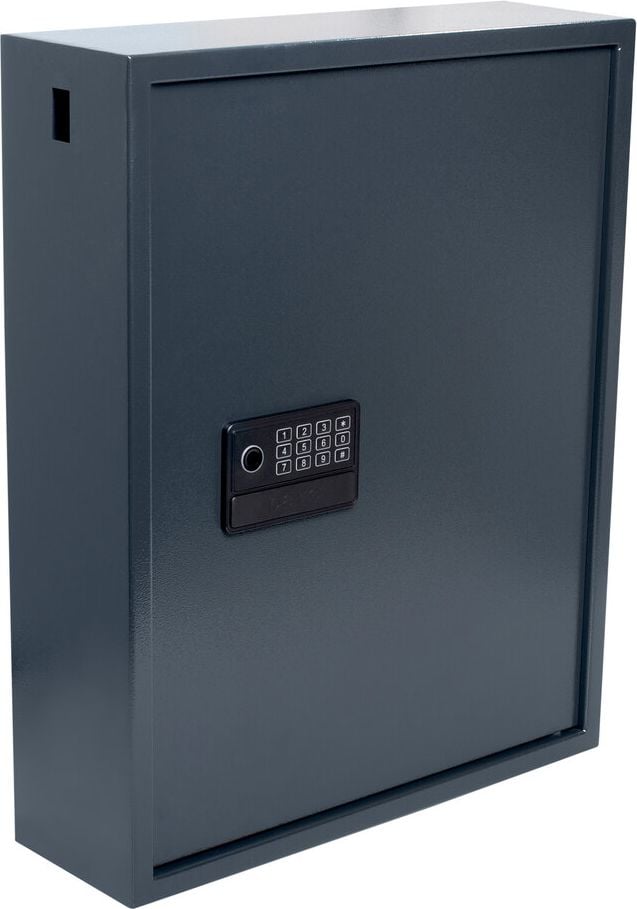 Schlüsselschrank pavo High Security Advanced 8025152, für 100 Schlüssel, Elektronik-Zahlenschloss und Fingerabdruck, Einwurfschlitz, dunkelgrau