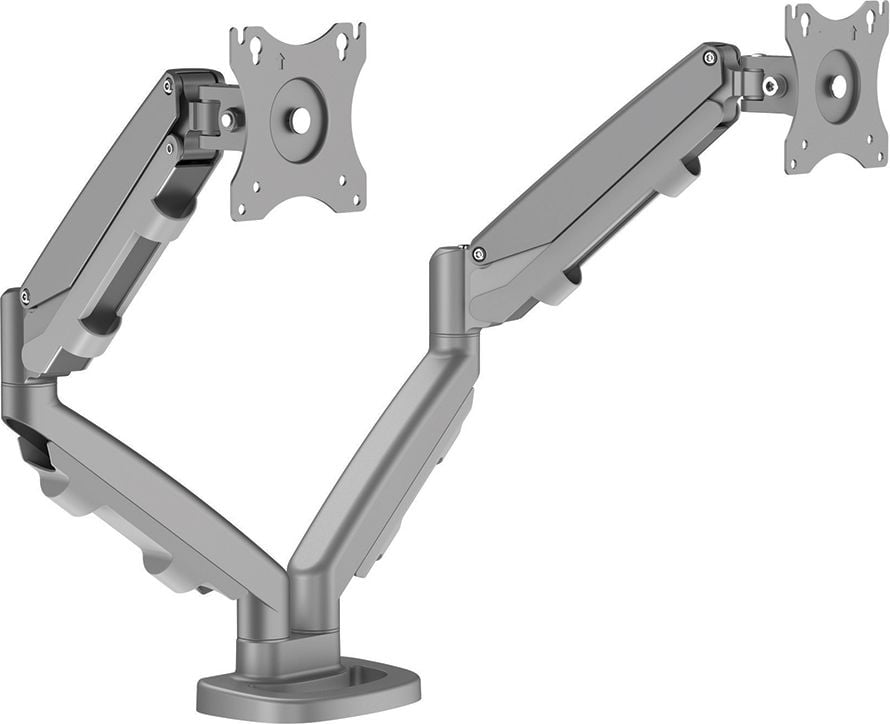 Monitorhalter Fellowes Eppa Doppel Monitorarm, 2 Arme, Tragfähigkeit bis zu 8kg pro Arm,
höhen- und tiefenverstellbar, Klemmhalterung, silber