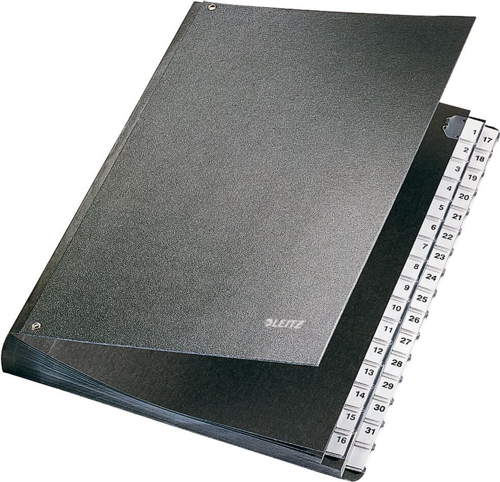 Pultordner Leitz 1-31 5831, 32 Fächer, Hartpappe,
schwarz