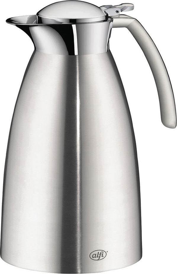 Isolierkanne alfi Gusto TT 3527205100, Inhalt: 1 Liter, Edelstahl, mattiert, Klappdeckelverschluss, silber