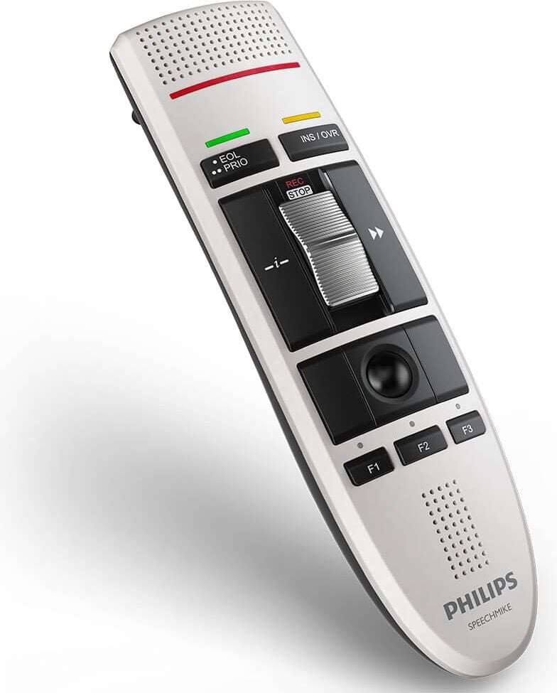 Diktiermikrofon Philips SpeechMike LFH3200, USB, Rauschunterdrückung, Soundkarte,
Lautsprecher, grau/schwarz