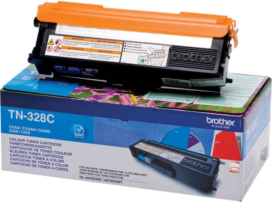 Brother Lasertoner TN-328C, cyan, 6.000 Seiten