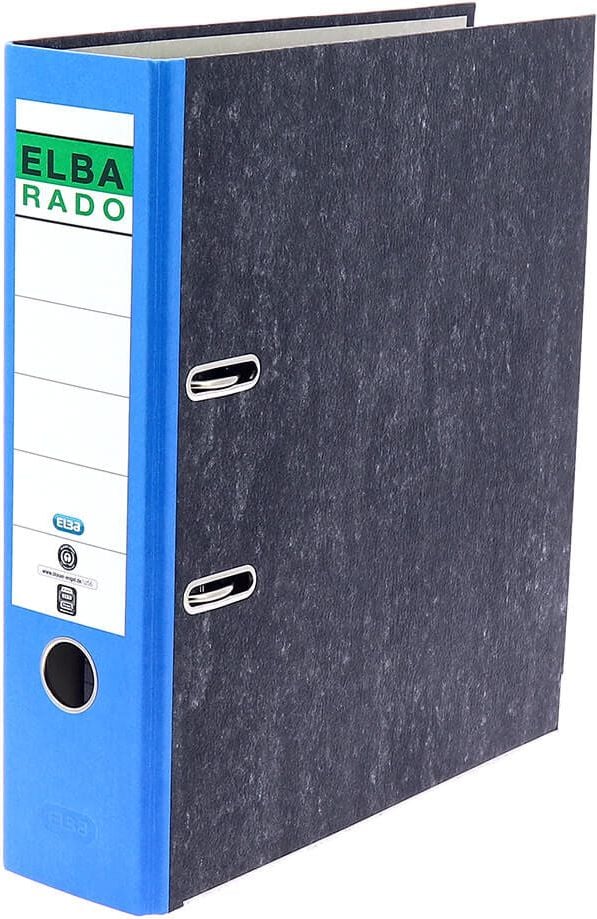 Ordner A4 Elba rado Wolkenmarmor 10407, 80mm, breit, A4, 8cm Rücken, farbiger Rücken, blau