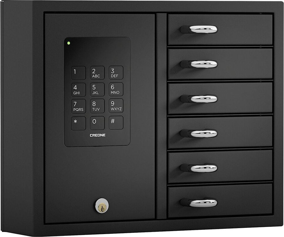 Schlüsseltresor Eichner Basic Edelstahl 9201-00046, für 6 Schlüssel, 350x280x93mm,
elektronisches Tastenschloss, Edelstahl, schwarz