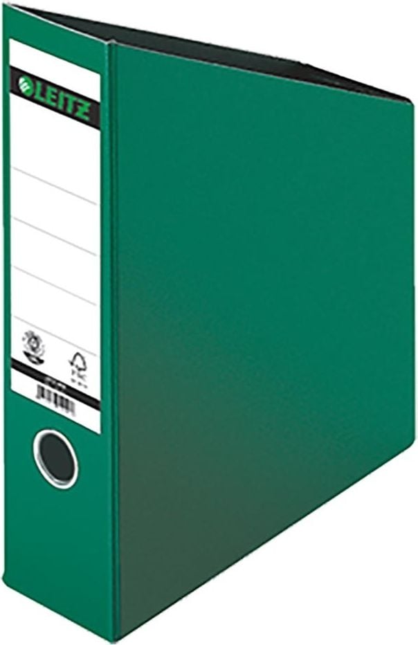 Stehsammler Leitz 2423, A4 hoch, 80mm Rückenbreite, Hartpappe, FSC,
Blauer Engel, grün
