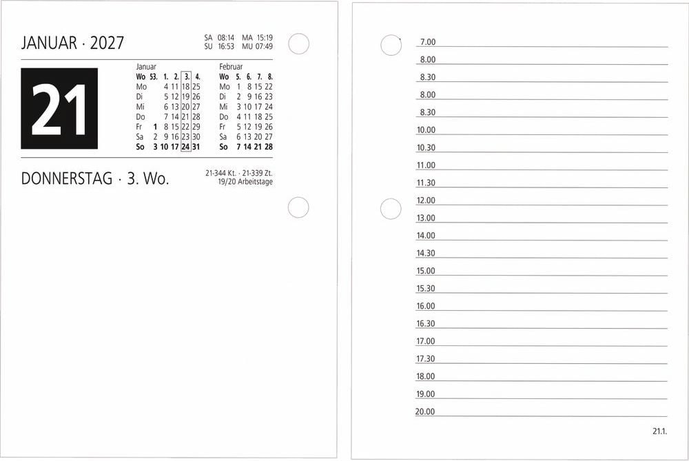 BW Umlegekalender Zettler 336 661464, 80x108mm, 1 Tag/2 Seiten, Zweimonatsübersicht