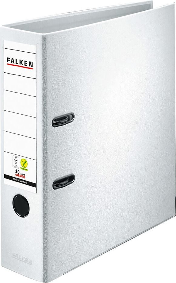 Ordner A4 Falken PP-Color 099840, 80mm, PP, A4, 8cm Rücken, PP-Folie, weiß