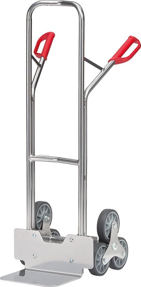 Transportkarre fetra Treppenkarre Alu AK1325, 25x32cm Schaufelfläche, bis 200kg, dreiarmige Radsterne (TPE), grau