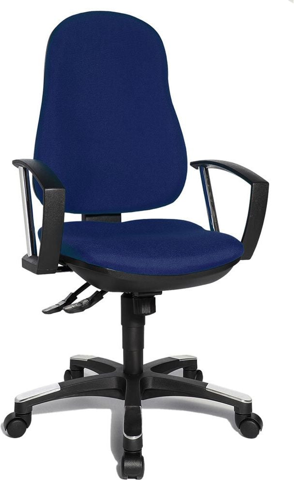 Bürodrehstuhl TOPSTAR Trend SY10 9020AG, inkl. Ringarmlehnen, harte Rollen für weiche
Böden, blau