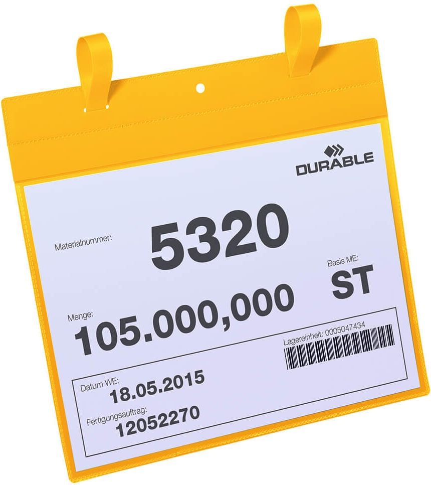 Gitterboxtaschen Durable 1751, 297x210mm (A4 quer), Laschen, farbig, Pack 50 Stück, dunkelblau