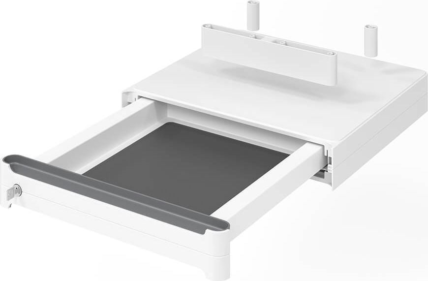 Unterbauschublade Hammerbacher VUCBS/W, 43x41x7cm (BxTxH), für Tische bis 50mm
Rahmengestell, abschließbar, Griffmulde grau,
weiß