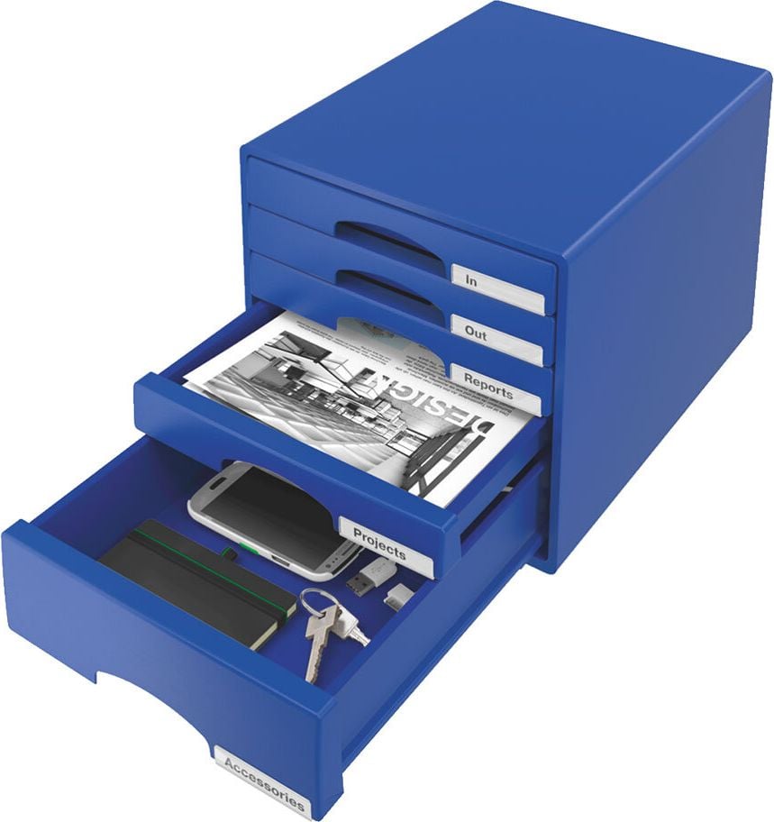 Schubladenbox Leitz Plus 5211, für A4, 5 geschlossene Schubladen, schwarz