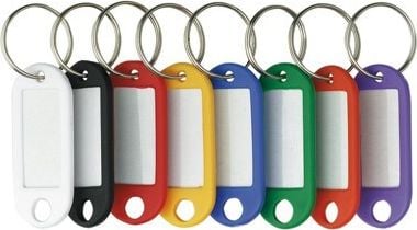 Schlüsselanhänger Alco 1853, mit Ring, Einzelfarben, Pack 10 Stück, sortiert