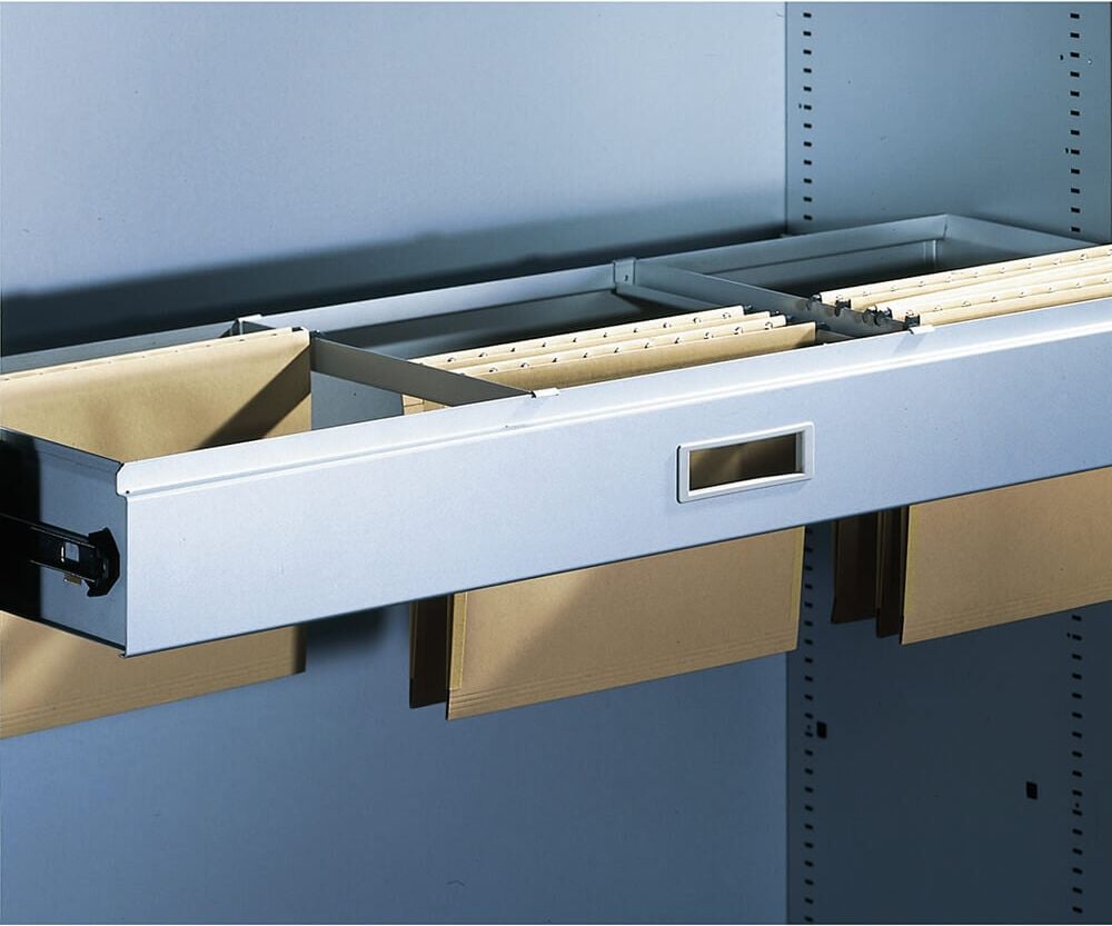 Hängerahmen CP C 2000 Acurado 9360-811, für Aktenschränke 120x40cm (BxT), DIN A4,
3-bahnig, Stahl, hellgrau