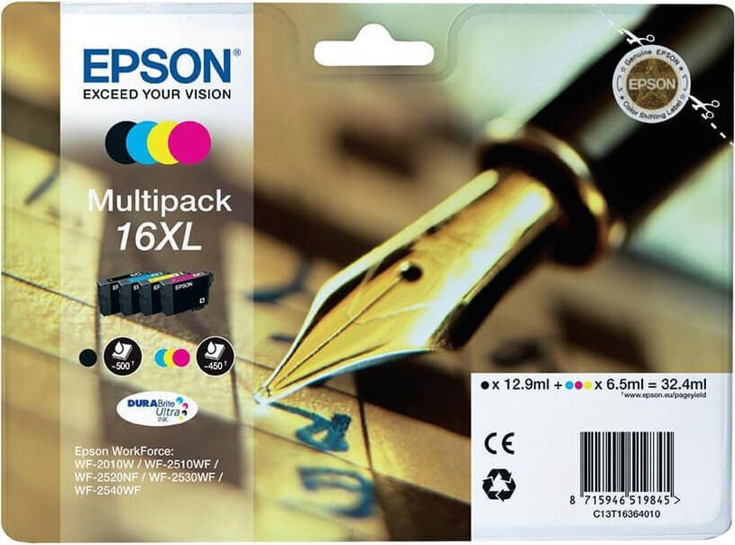 Epson Tintenpatrone T1636 16XL, Multipack , je 1 x yellow, magenta, cyan,
schwarz