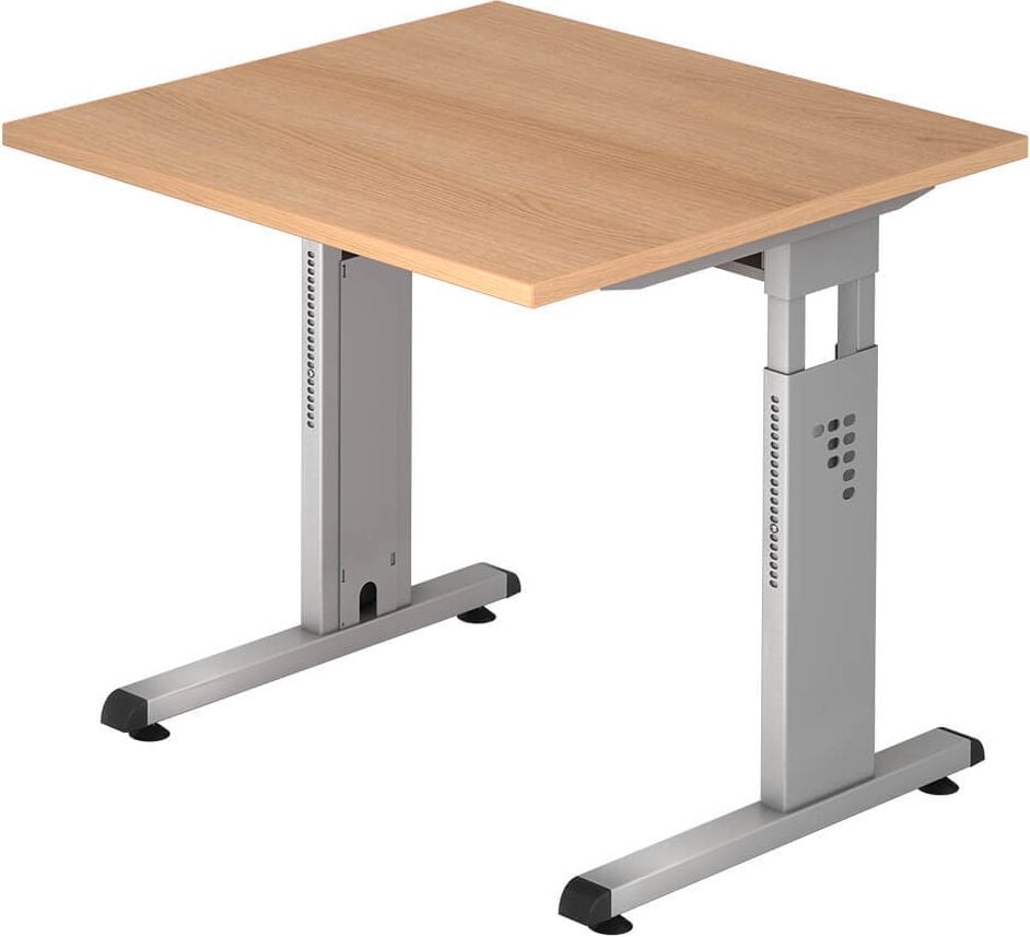 Schreibtisch Hammerbacher OS08, 80x80cm (BxT), 65-85cm Höhe
quadratisch, C-Fuß, eiche