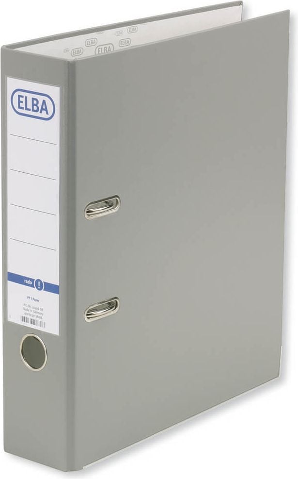Ordner A4 Elba smart Pro 10456, 80mm, PP, A4, 8cm Rücken, PP-Folie, grau