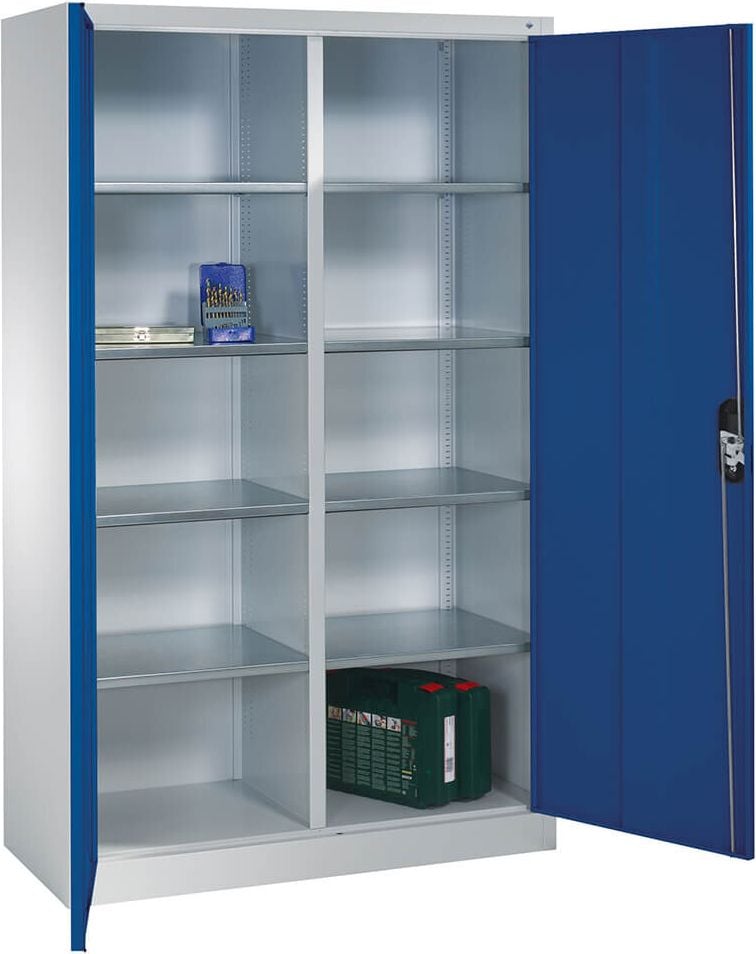 Werkstattschrank CP Serie 89 Werkzeugschrank 8931-311, 120x195x50cm (BxHxT), 8 Böden,
Mitteltrennwand, 10 Fächer, 2 Flügeltüren, blau