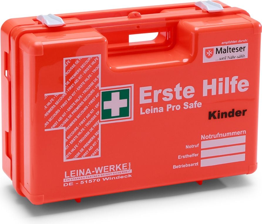 Erste Hilfe Verbandkoffer Leina-Werke Pro Safe Kinder 21102, Füllung nach DIN 13157 + branchenspezifische Zusatzausstattung Kinder, orange