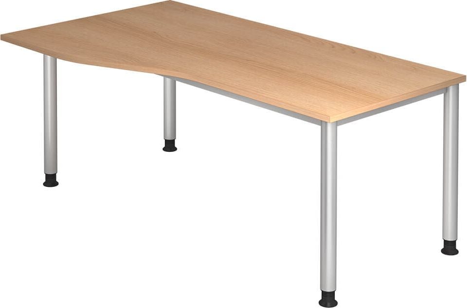 Schreibtisch Hammerbacher HS18, 180x100cm (BxT), 68,5-81cm Höhe, Freiform,
4-Fuß, eiche