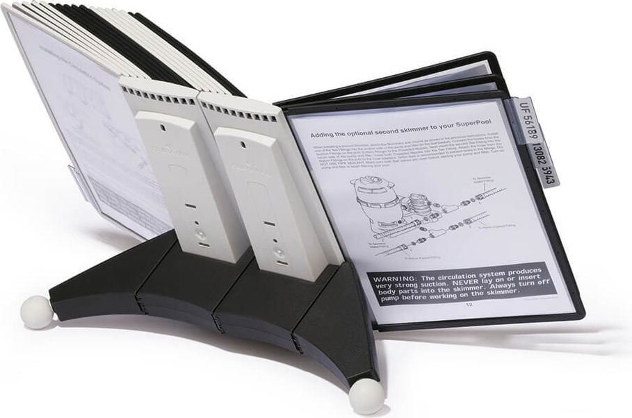 Sichttafel-Tischständer Durable Sherpa Table 20 5519, inkl. 20 Sichttafeln A4, schwarz/grau