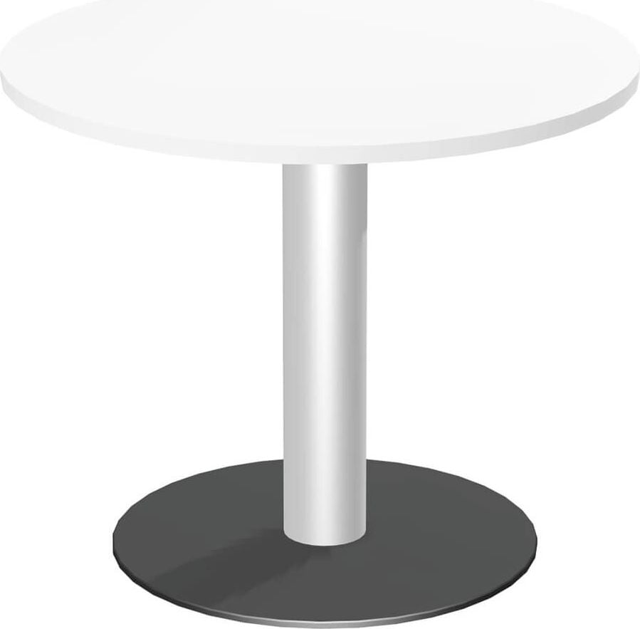 Besprechungstische Geramöbel Tellerfuß S-710201, 90cm Durchmesser, 72cm Höhe, Kreisform,
Tellerfuß silber/anthrazit, weiß