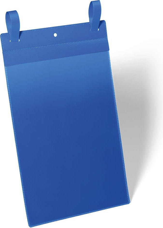 Gitterboxtaschen Durable 1750, 210x297mm (A4 hoch), Laschen, farbig, Pack 50 Stück, dunkelblau