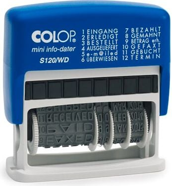 Datumstempel Colop Mini-Dater S120/WD, 4mm, kombinierter Wort-/Datumstempel