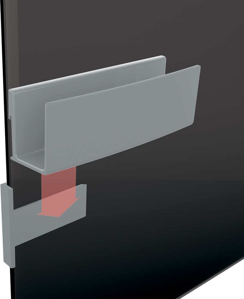 Glasboard-Ablagefach Sigel GL803, 160x54x43mm, Kunststoff, mit magnetischem Clip, anthrazit, anthrazit