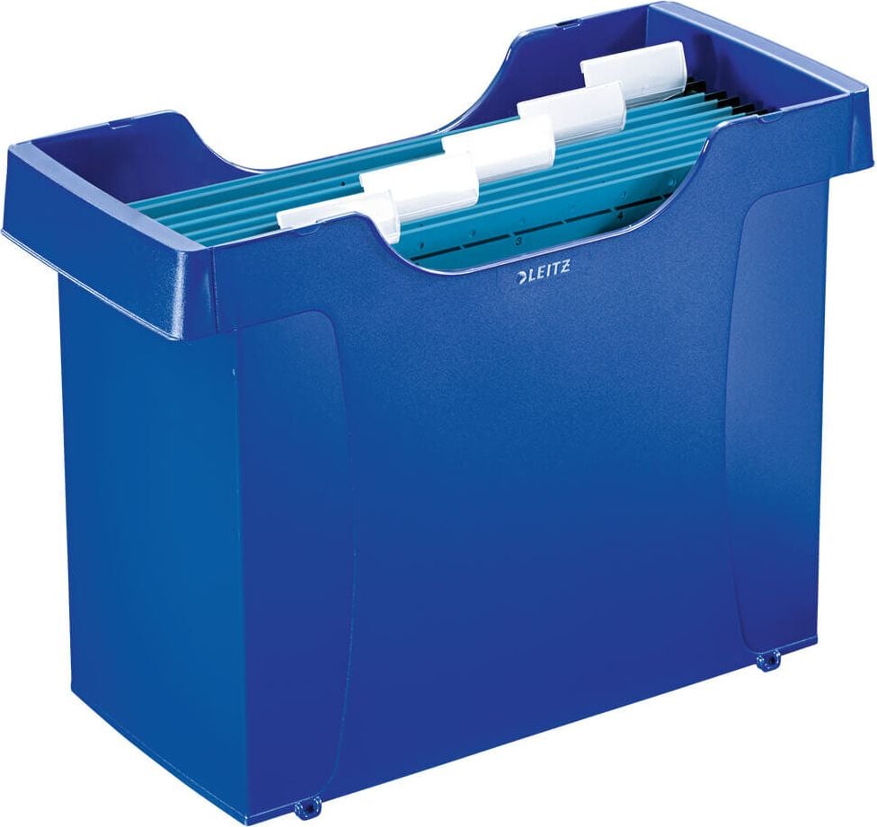 Hängebox Leitz Hängemappenbox Mini-Aktei Plus 1993, für 20 Hängemappen, ohne Deckel, inkl. 5
blauen Hängemappen, blau