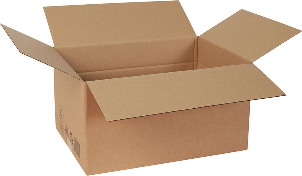 Versandkarton FEFCO 0201 KWP1-019, 430x310x230mm (LxBxH), braun, ein
Höhenriller, Pack 25 Stück