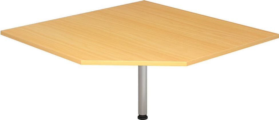 Trapezplatte Hammerbacher LT12, 120x120cm (BxT), Stützfuß, buche
