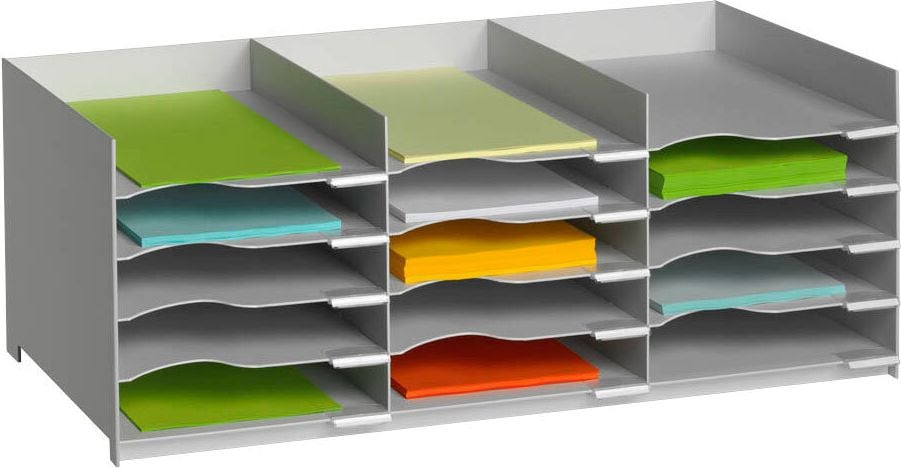 Formularboxen easyOffice by Paperflow 535, 15 offene Fächer, 5 Etagen, stapelbar, schwarz